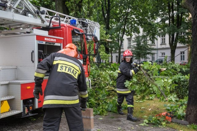 Wichura w Piotrkowie i nad powiatem piotrkowskim: strażacy przyjęli 12 zgłoszeń