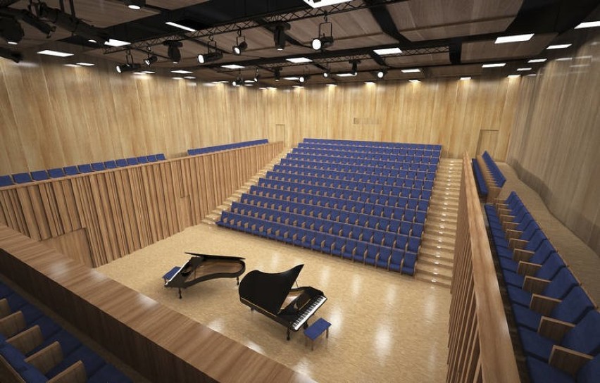 Tak ma wyglądać jedna z sal koncertowych w nowej szkole...