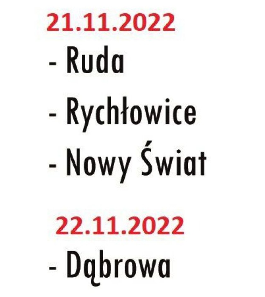 Zbiórka odpadów wielkogabarytowych w gminie Wieluń - jesień 2022 HARMONOGRAM