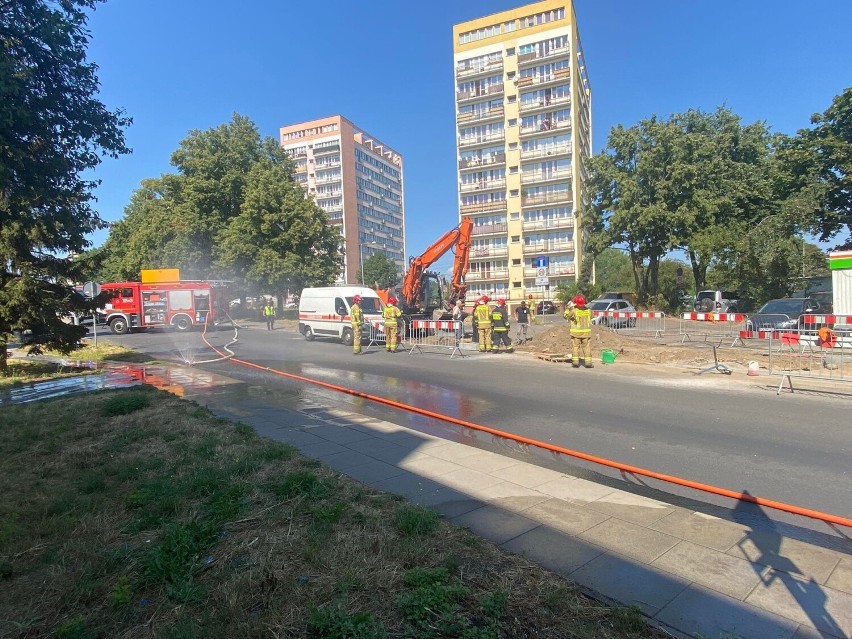 Wyciek gazu na ul. Rugiańskiej w Szczecinie [ZDJĘCIA] 