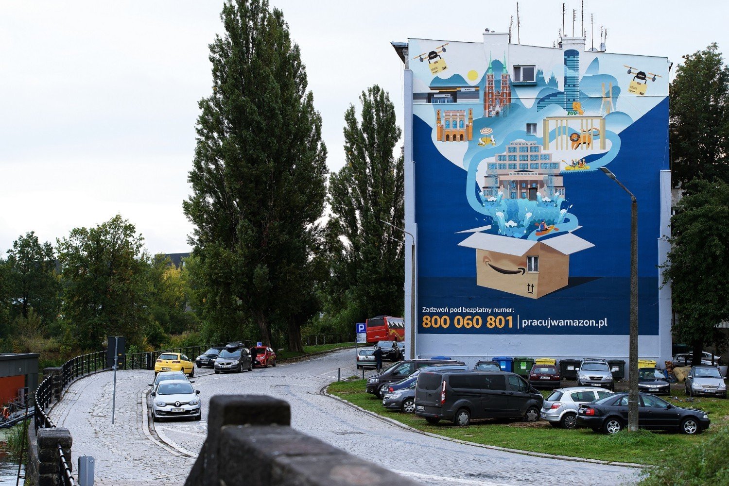 Wrocław ma nowy, genialny mural. W ten sposób Amazon wita mieszkańców i...  szuka pracowników | Wrocław Nasze Miasto