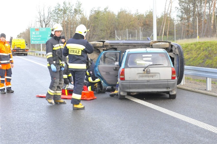 KOŚCIAN. Ćwiczenia strażackie na nowym odcinku krajowej...