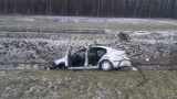 Wypadek na autostradzie A4 pod Opolem. Skoda rozbiła się o nasyp