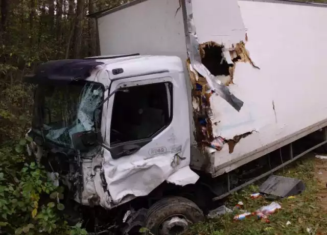 Wypadek w Górnie. Zderzyły się dwie ciężarówki