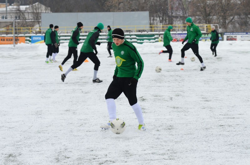 Zieloni trenowali w środę na boisku przy Cytadeli.
