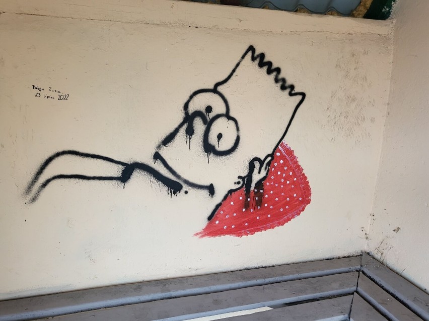 Gębarzewo. Ktoś na przystanku namalował nieprzyzwoite graffiti. ”Naprawiła” je lokalna artystka!