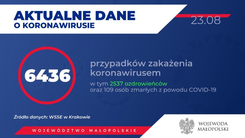 Wszystkie powiaty zachodniej Małopolski z nowymi zakażeniami koronawirusa