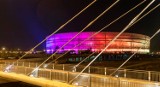 Pokaz laserowy na elewacji wrocławskiego stadionu. W podziękowaniu dla personelu medycznego (ZOBACZ ONLINE)