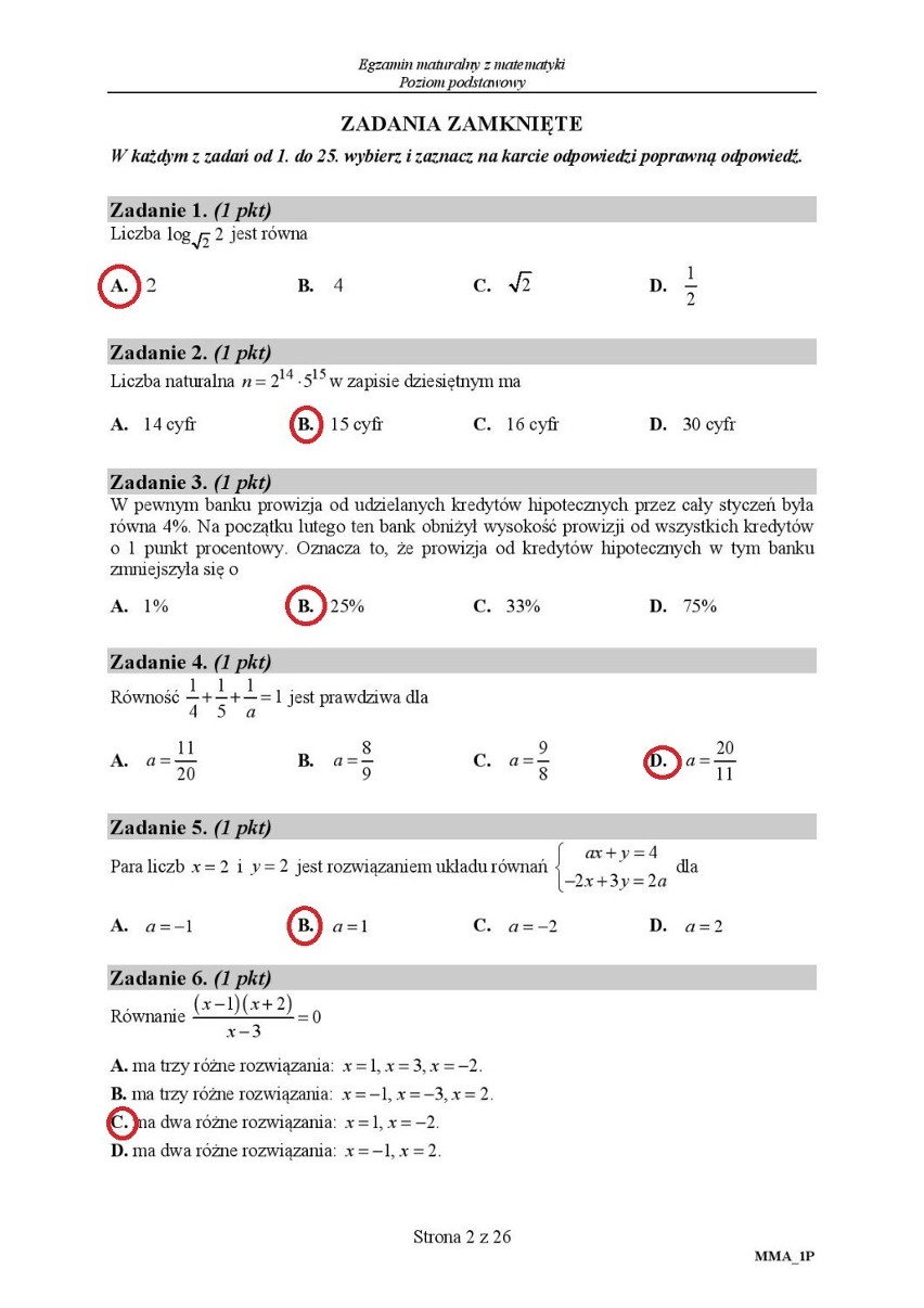 MATURA 2019 matematyka podstawa [KLUCZ ODPOWIEDZI, ARKUSZE CKE]. Zobacz, czy zdałeś.