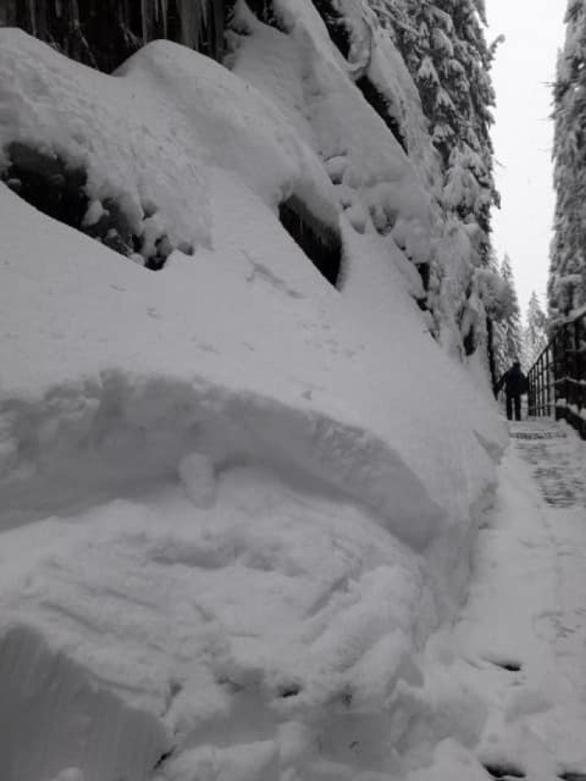 Zamknięty Wąwóz Kamieńczyka, zasypane szlaki.W Karkonoszach śniegu wciąż przybywa! [ZDJĘCIA]