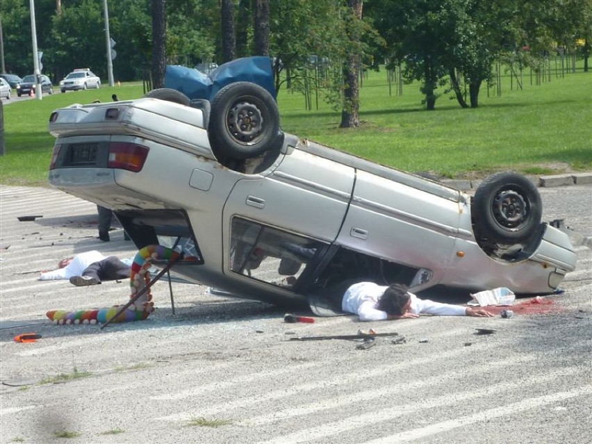 Wypadek na drodze krajowej