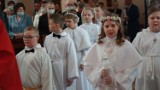 Pierwsza Komunia Święta w kościele parafialnym w Kiszewie. Zdjęcia pierwszej grupy komunijnej