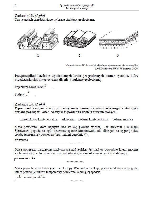 Matura 2013. Geografia - poziom podstawowy [ARKUSZE, ODPOWIEDZI]