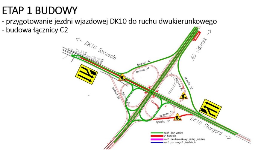 Wznawiają prace na węźle Szczecin Kijewo. Będą utrudnienia