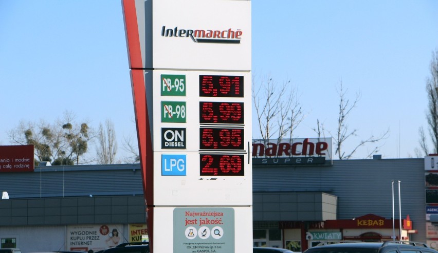 Ceny paliw na stacjach w Grudziądz 2 marca 2022