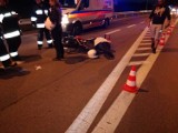 Wypadek w Leźnie - poszkodowany motocyklista ZDJĘCIA