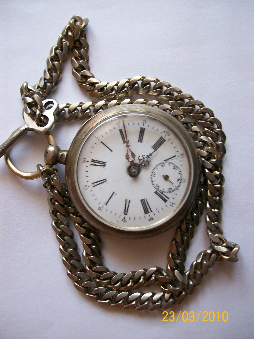Zegarek w najwyzszej proby srebrnej kopercie, porcelanowy...