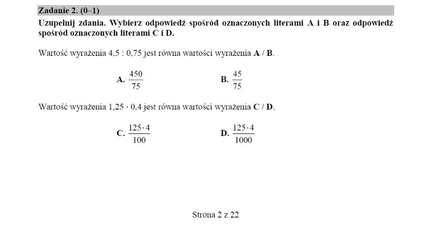 Egzamin ósmoklasisty 2018/2019 CKE - matematyka [arkusz]