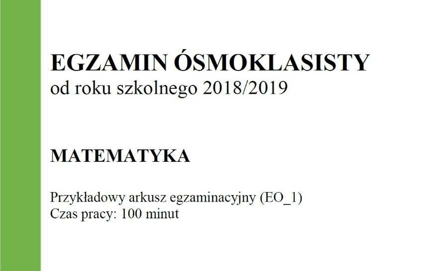 Egzamin ósmoklasisty 2018/2019 CKE - matematyka [arkusz]