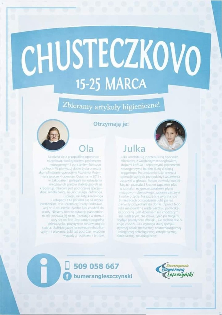 Leszno. Co z akcją „Chusteczkovo” w obliczu zamknięcia szkół? Czy Julia i Ola otrzymają pomoc?