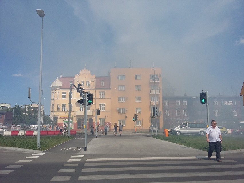 Pożar w pobliżu Szosy Chełmińskiej w Toruniu