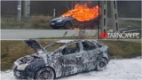 Pożar samochodu osobowego pod Tarnowem. W akcji gaśniczej w Dębinie Łętowskiej brały udział trzy zastępy strażaków!