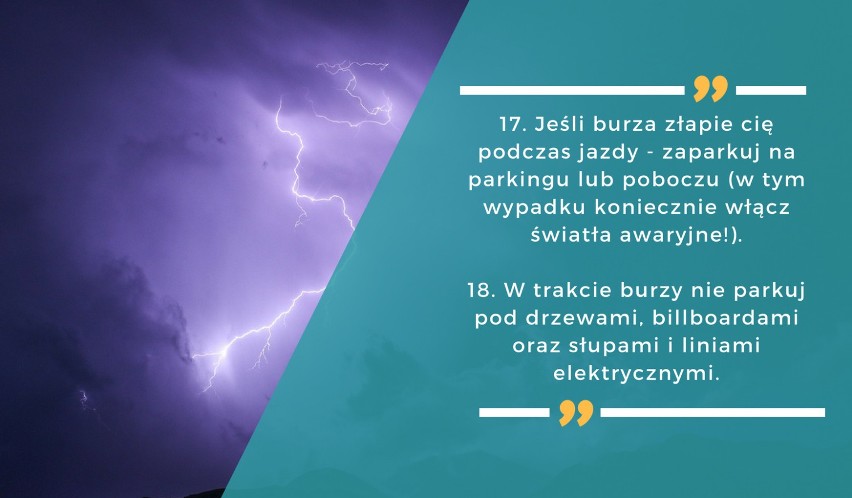 TOP 18 zasad postępowania w czasie burzy - dzięki tym regułom przetrwasz letnie nawałnice