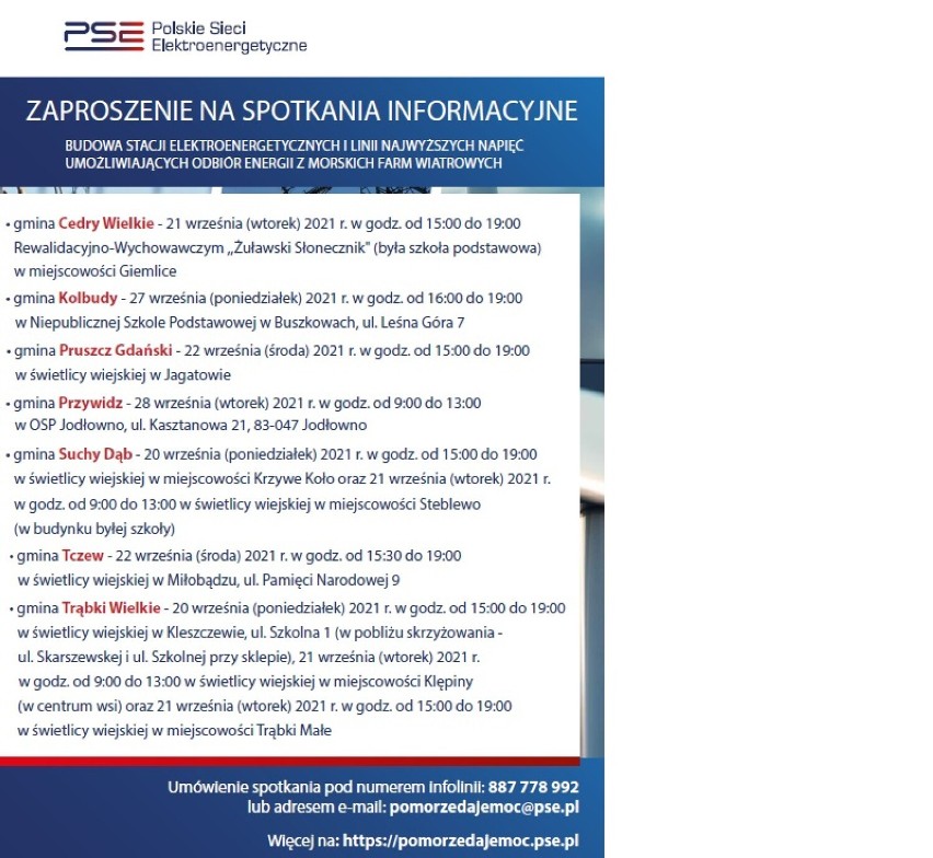 Ruszają konsultacje z mieszkańcami powiatu gdańskiego i tczewskiego w sprawie linii najwyższych napięć 400 kV