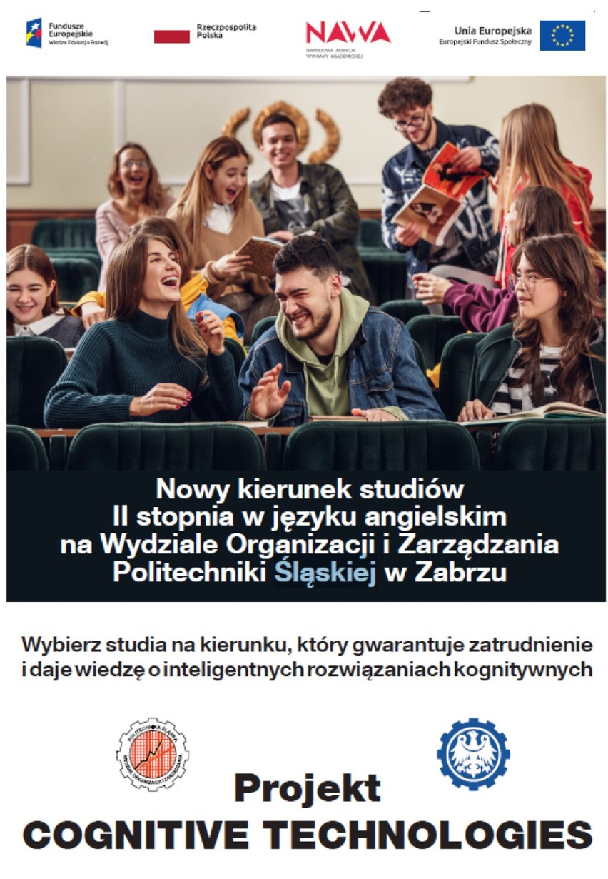 Nowy kierunek studiów „Cognitive Technologies” na Wydziale Organizacji i Zarządzania Politechniki Śląskiej oraz KNUCA