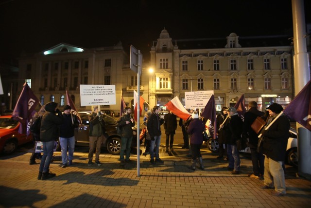 Demonstracja Partii Razem w Katowicach