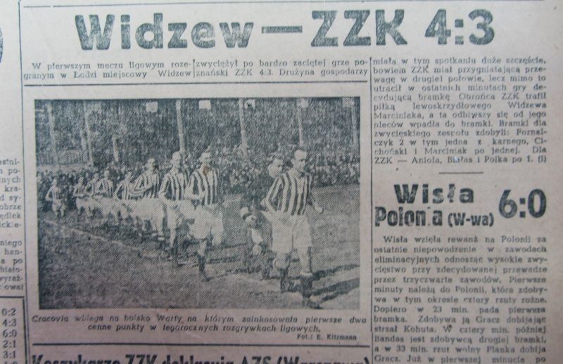Relacja z pierwszego meczu ZZK Poznań (w 1957 roku klub...