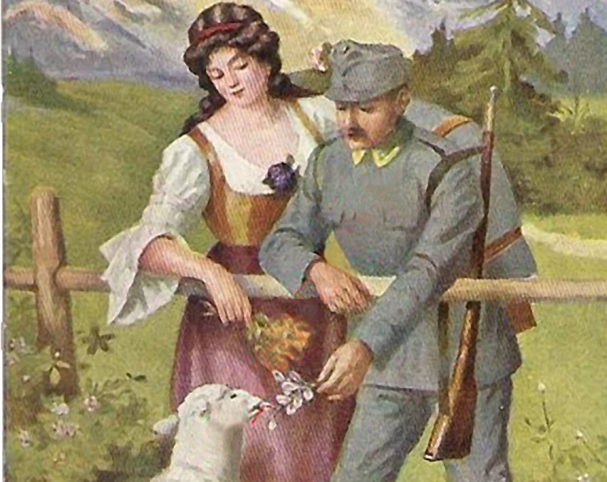 Austriacka świąteczna karta pocztowa z 1915 r