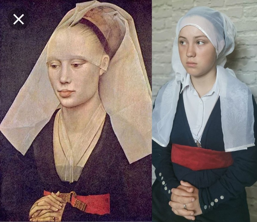Portret lady van der Weyden Rogier van der Weydena w kreacji...