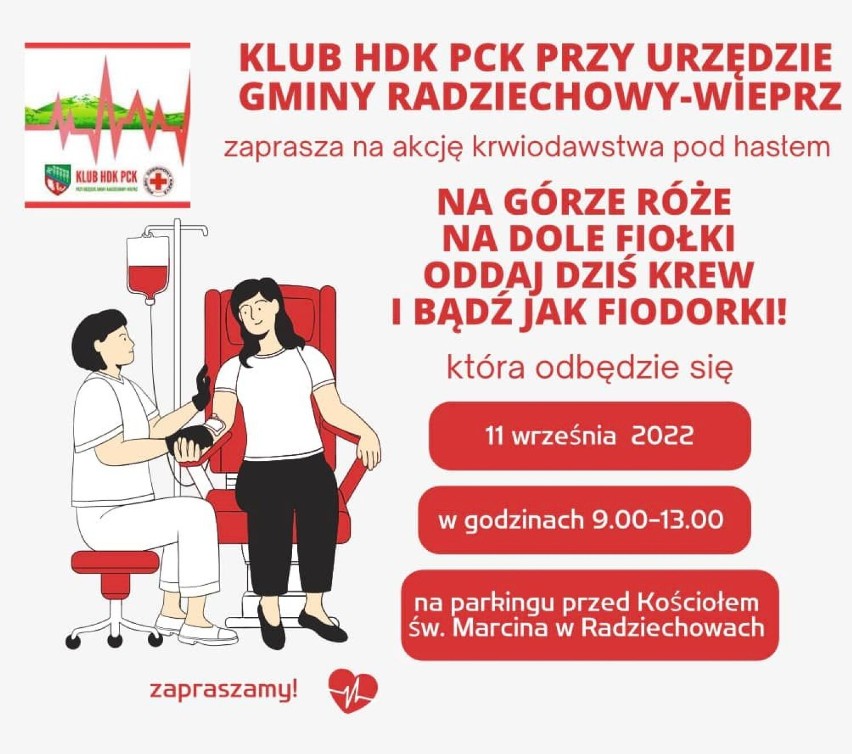  Zbiórka krwi w Radziechowach. Przyjdź i uratuj ludzkie życie!