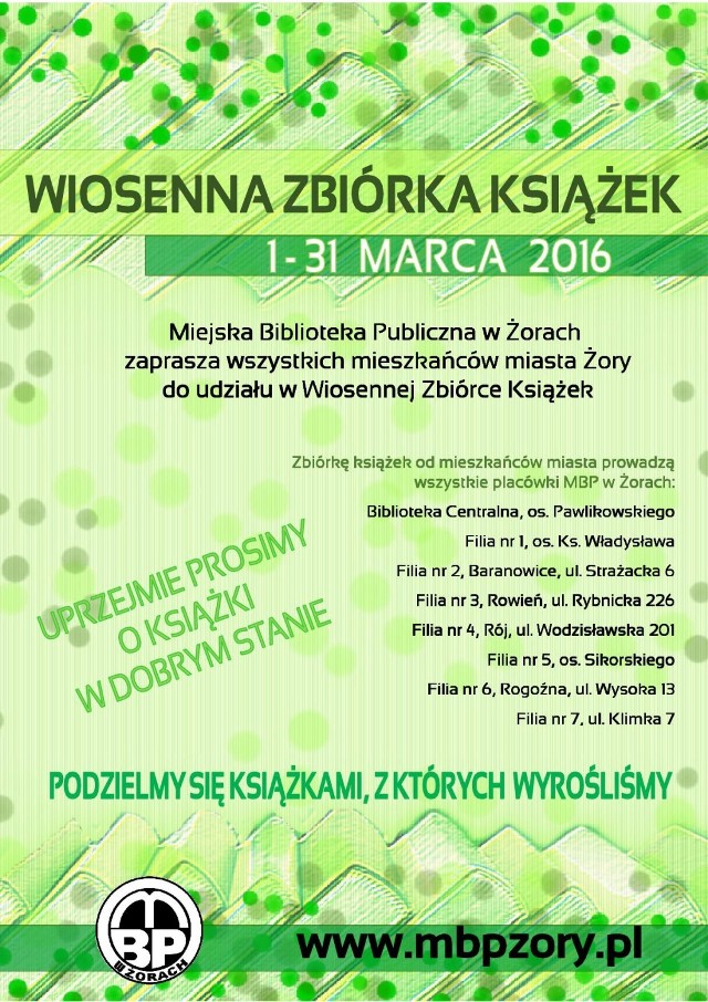 Wiosenna Zbiórka Książek w Żorach: Podziel się książkami, z których wyrośliśmy