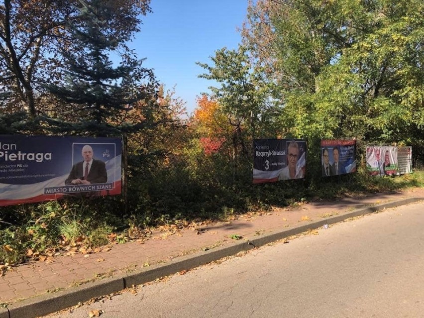 Walka wyborcza w Dąbrowie Górniczej trwa. Zniszczone plakaty i banery kandydatów [ZDJĘCIA] 