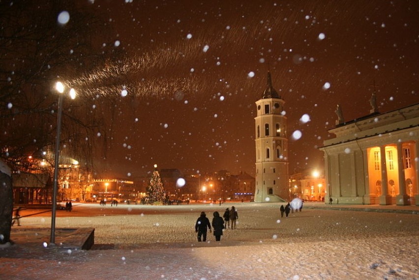 Wilno, grudzień 2009, Plac Katedralny