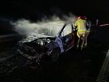 Nocny pożar na autostradzie A2 gaszono w powiecie poddębickim. To kolejna interwencja w ostatnich dniach ZDJĘCIA