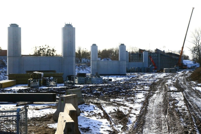 Budowa Alei Wielkiej Wyspy we Wrocławiu, styczeń 2022 roku