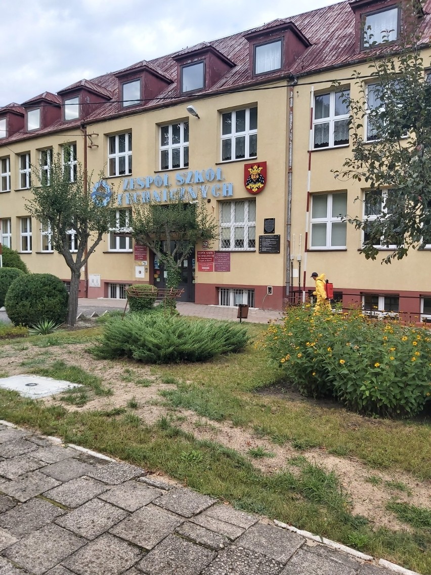 Powiat lipnowski prowadzi odkażanie terenów przy szkołach....