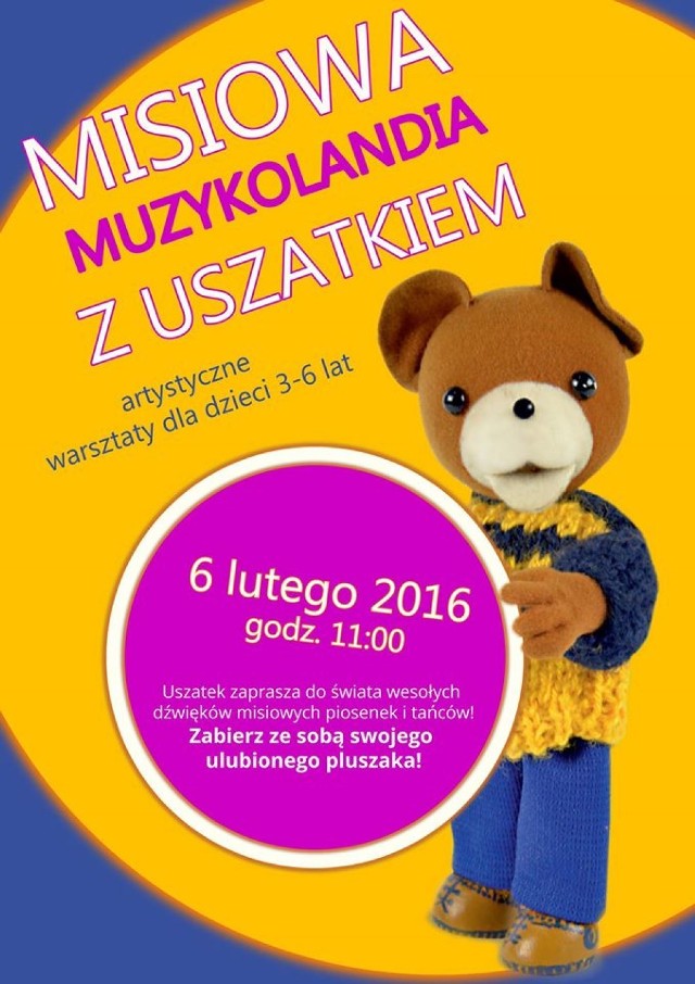 4 lutego, godz. 16:30
ŚPIEWAJKI, TURLAJKI, DOTYKAJKI
- zajęcia muzyczo-sensoryczne
Wiek uczestników: 8 m-cy – 1,5 roku