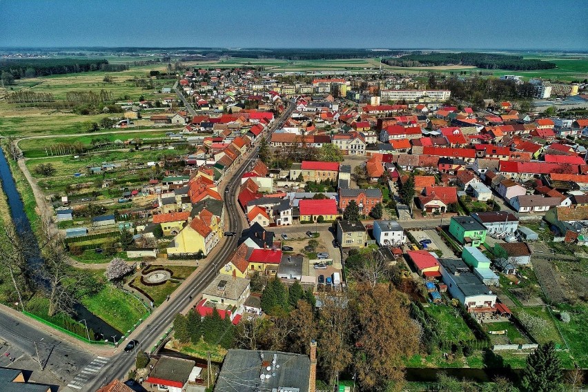 Babimostem – miasto Regionu Kozła w Lubuskiem - z lotu ptaka