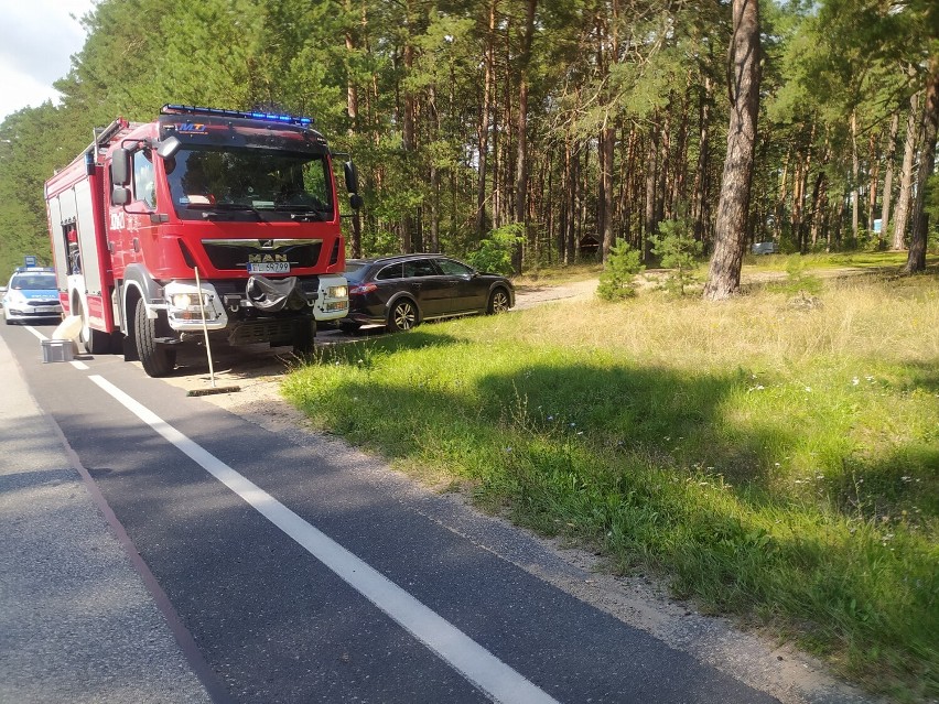 Wypadek we Fryszerce na granicy powiatów tomaszowskiego i opoczyńskiego. Zderzenie dwóch samochodów na DK 48 [ZDJĘCIA]