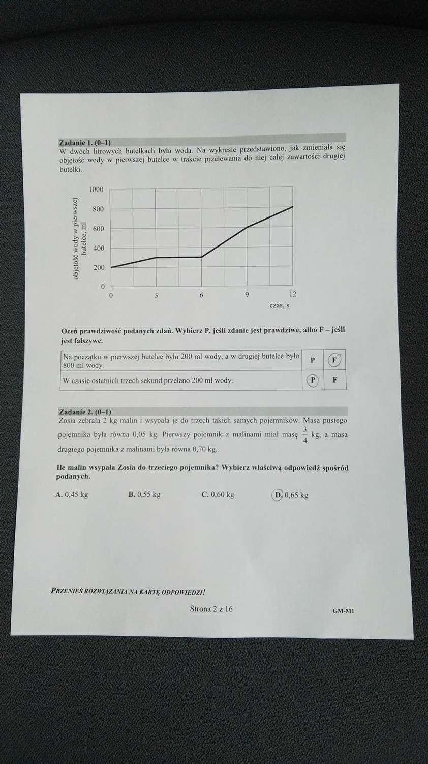 Egzamin gimnazjalny 2019 z matematyki ODPOWIEDZI