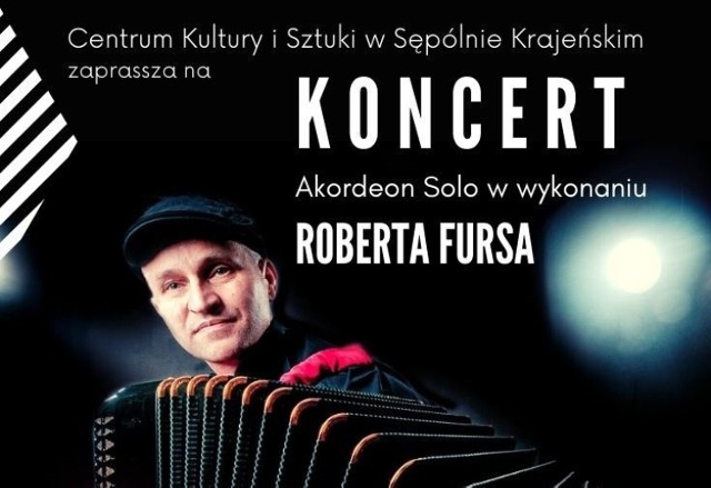 Robert Furs pochodzący z Sępólna Krajeńskiego wystąpi z koncertem na akordeonie