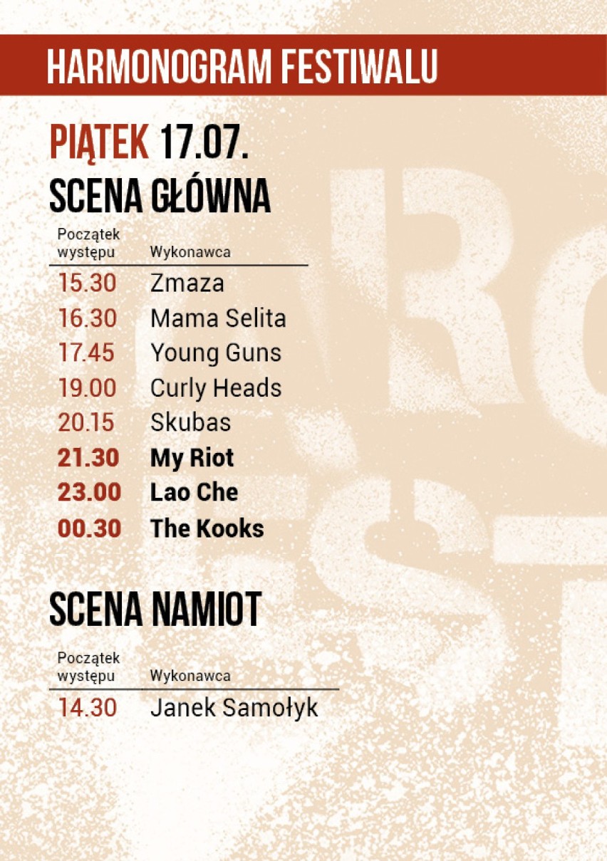 Jarocin Festiwal 2015. 3 dni, 5 scen, 40 wykonawców. Zobacz pełny program