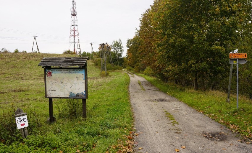 Początek trasy rowerowej w Miastku. Z prawej strony nowe...