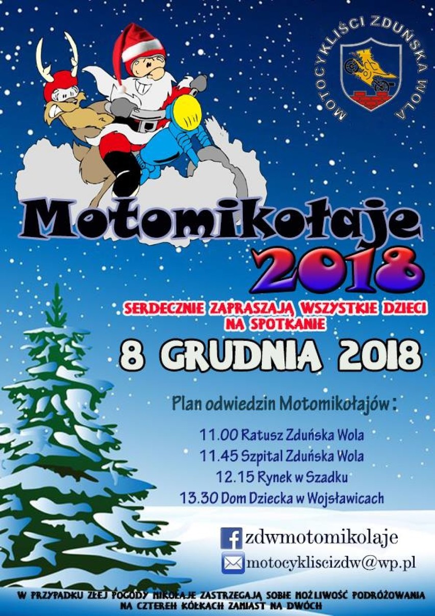 Motomikołaje w Zduńskiej Woli, Szadku i Wojsławicach 8 grudnia