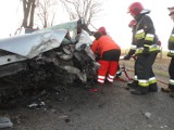 Wypadek na trasie Gostomia - Dzikowo. Trzy osoby ranne [ZDJĘCIA]