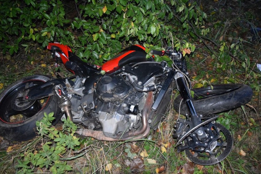 Wypadek motocyklisty w Bogumiłowi w gminie Kleszczów